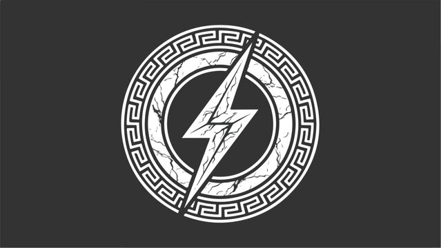 Ancient Greek lightning bolt symbol with distressed texture.