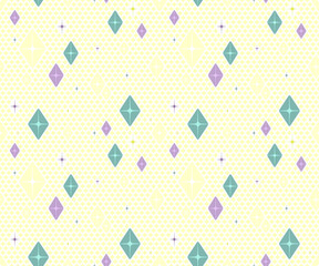 Pastel Crystal Star Seamless Pattern 3