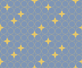 Blue Quatrefoil Seamless Geometric Pattern