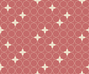 Red Quatrefoil Seamless Geometric Pattern