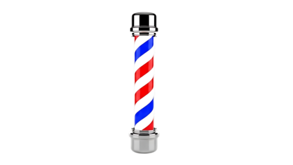 Barber pole isolated on transparent background