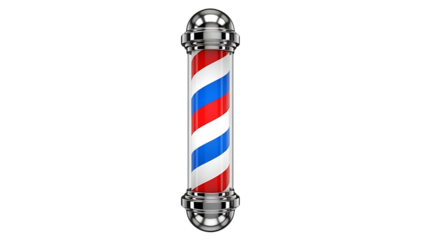 Barber pole isolated on transparent background
