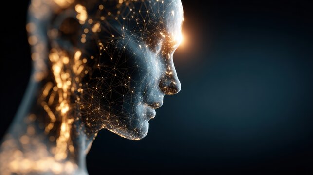 Representation of Artificial Intelligence With Digital Framework in Background Showing Neural Connections and Data Flow - Powered by Adobe