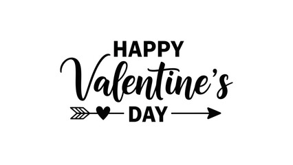 Celebrate love with a festive 'Happy Valentine's Day' graphic featuring a charming heart pierced by an arrow