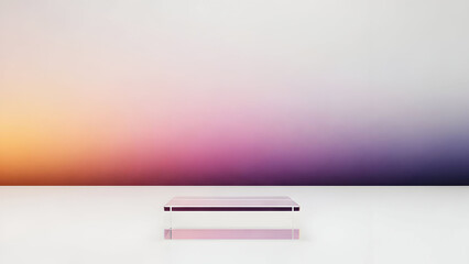 Obraz premium Minimalist smartphone display mockup floating above reflective surface