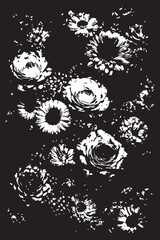 Abundant Flowers Grunge Texture Art