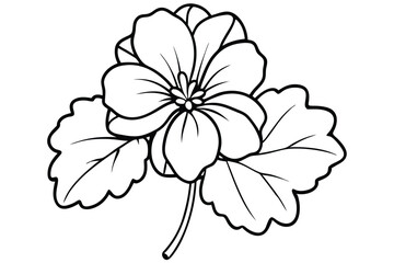 Fototapeta premium geranium silhouette line art vector illustration with a white background
