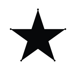 Obraz premium A simple five-pointed star icon in black with small dots on each vertex against a white background Vector