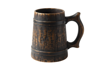 Rustic wooden mug crafted for historical or fantasy scenes
