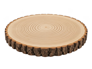 Wooden slice isolated on transparent background isolated on transparent background