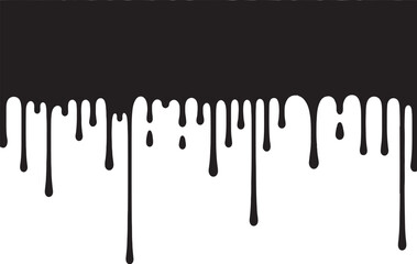 Black Dripping Paint Border. Vector