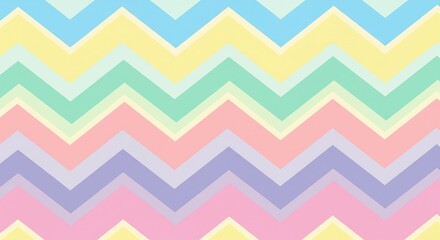 Vibrant zigzag geometric patterns in pastel colors for modern design backgrounds