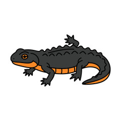 vector illustration of a cartoon crocodile on white background