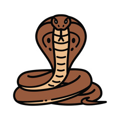 Cobra snake icon for sports team mascot or gaming logo