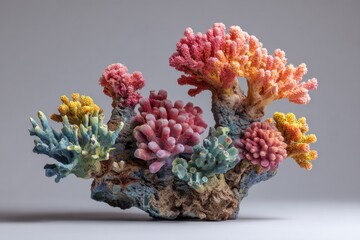 Vibrant multicolor coral sculpture showcasing the beauty of marine life crafted with intricate details and vivid colors for art enthusiasts and ocean lovers alike