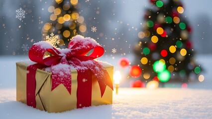 christmas background with gift box