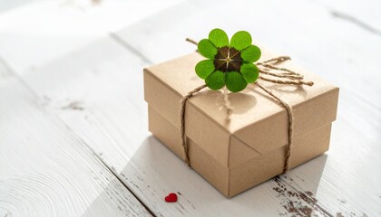 Gift Box with Clover Decoration