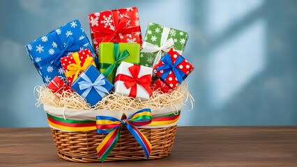 basket with easter eggs