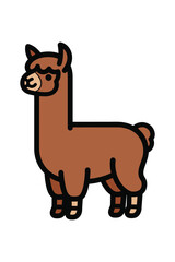  Cute brown alpaca vector illustration