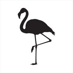Elegant black flamingo silhouette, flamingo silhouette vector isolated illustration, flamingo black symbol © Creative Ai Shop