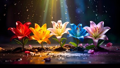 flowers in water