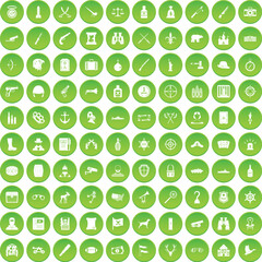 100 Guns and Weaponry Icons Green Circle