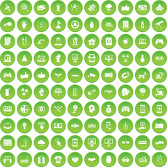100 Hi-Tech and Digital Icons Green Circle