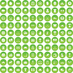 100 Hockey Sport Icons Green Circle Style