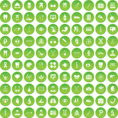 100 Medical Equipment Icons Green Circle