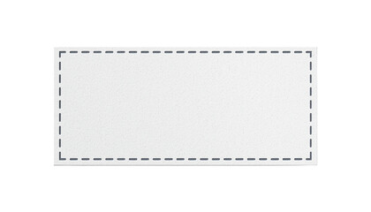 A white rectangle with a dashed line border on transparent background