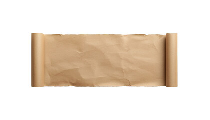 Fototapeta premium A rolled up parchment on transparent background for ancient or historical concepts