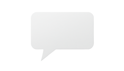 A white speech bubble on transparent background for communication and dialogue