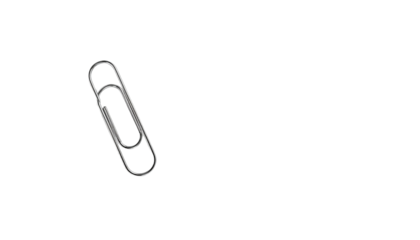 A silver paperclip on transparent background for office and stationery concepts