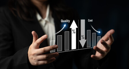 Increase quality and reduce cost represent quality, cost, and performance optimization for business...