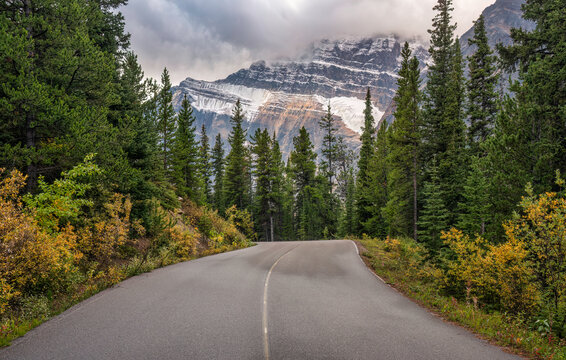 View of Edith Cavell Glacier from the Edith Cavell Road - Jasper National Park