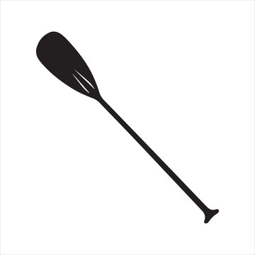 kayak paddle icon black silhouette vector illustration. Paddle board and kayak paddle silhouette vector 