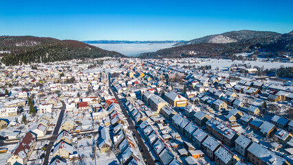 Snowy Croatian Valley Village