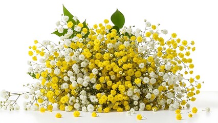 Beautiful bouquet of yellow and white baby s breath flowers