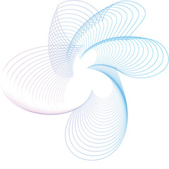 Obraz premium Abstract vector floral background with flowing blue waves and butterflies design