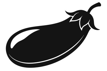 eggplant silhouette line art vector illustration with a white background