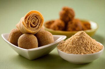 Traditional Til Gul Ladoo Sweets for Makar Sankranti Festival Celebration