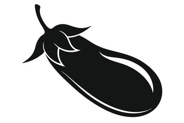 eggplant silhouette line art vector illustration with a white background