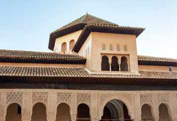 Obraz premium Court of Lions in Nasrid palace of Alhambra, Granada, Spain