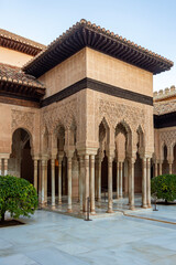 Obraz premium Court of Lions in Nasrid palace of Alhambra, Granada, Spain