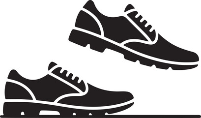 Minimal SVG of Two Shoes Sharing a Sole Line &ndash; Abstract Footwear Vector Illustration