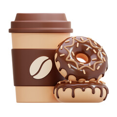 Coffee Cup with Donuts