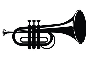 Obraz premium cornet silhouette line art vector illustration with a white background