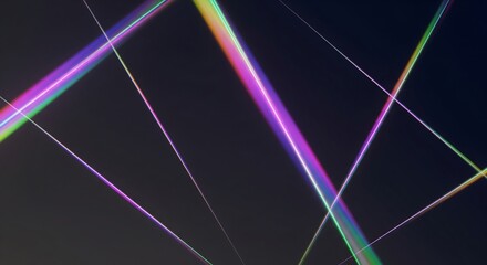 Dark iridescent holographic streaks on black background for gaming and technology