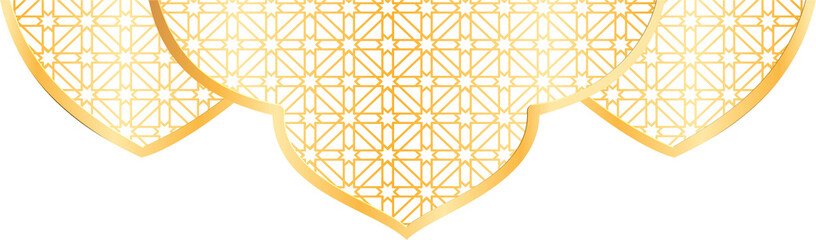 Elegant Golden Islamic Geometric Arch Pattern Design