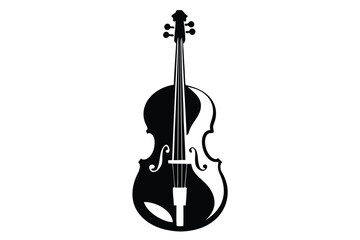 Fototapeta premium cello silhouette line art vector illustration with a white background